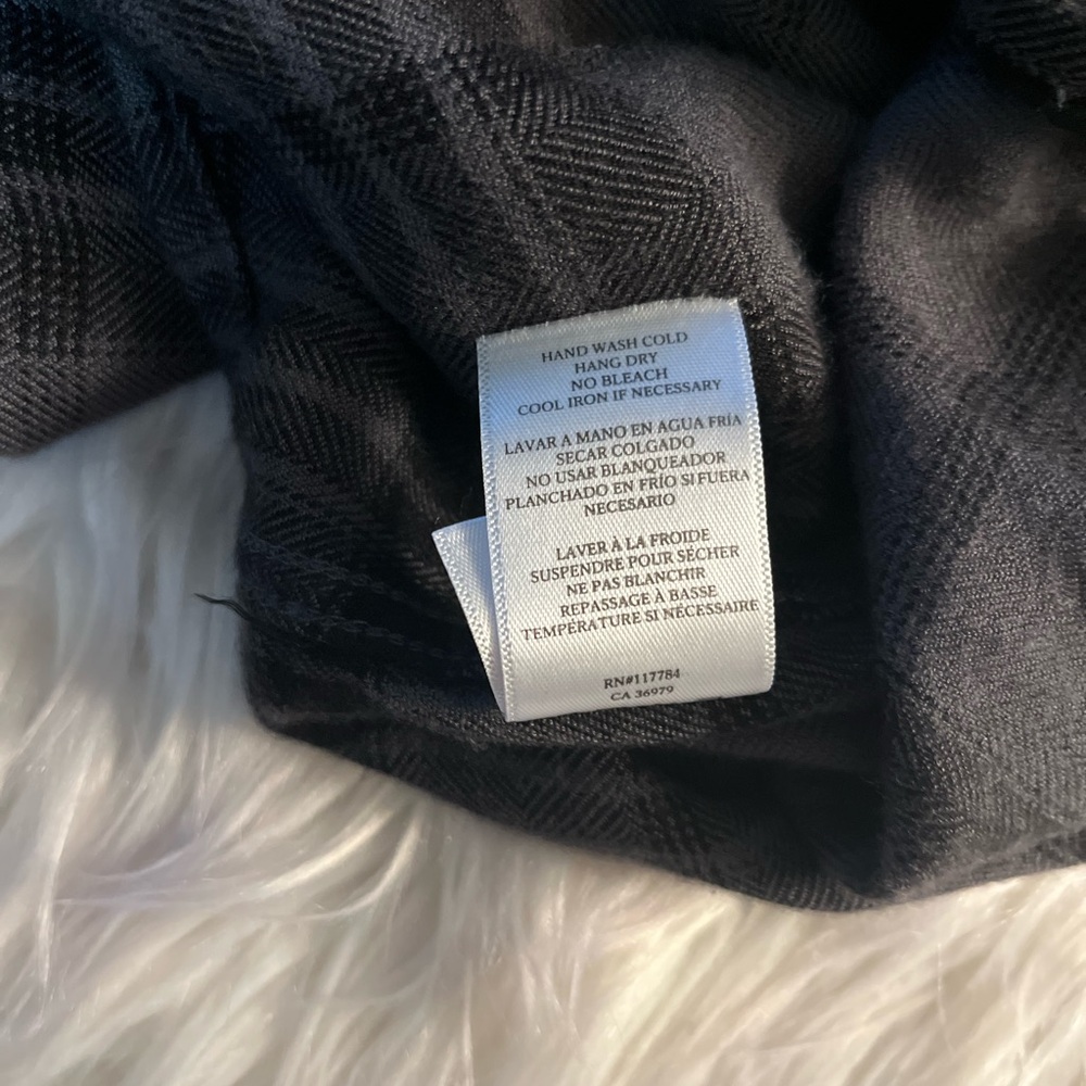 Rails Kellen Charcoal Jet Lightning cropped flannel lounge shirt - Picture 10 of 14